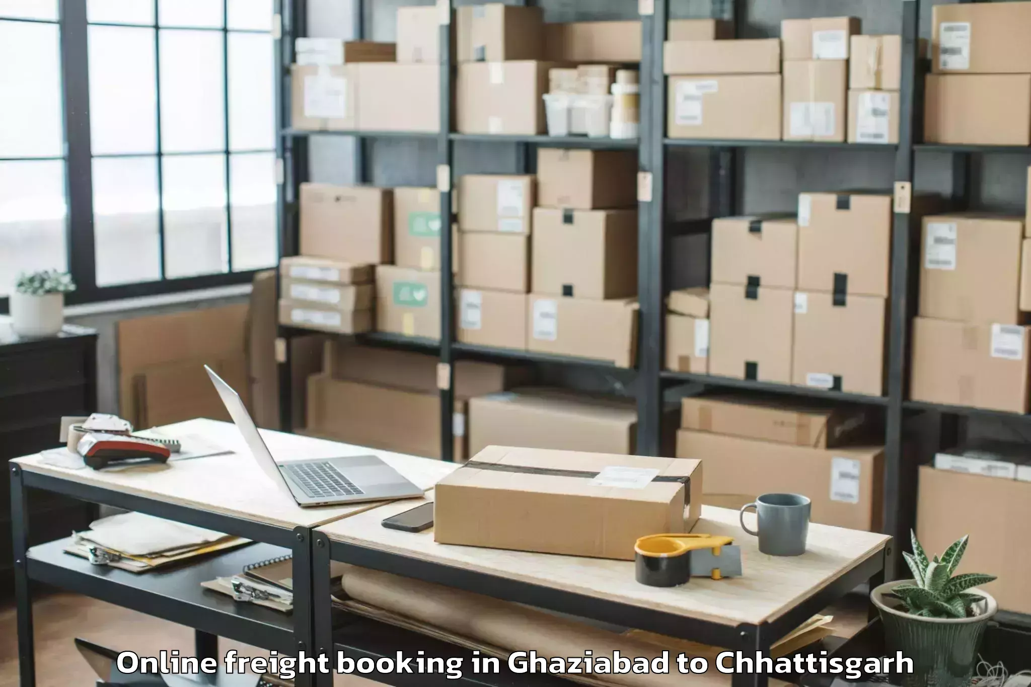 Trusted Ghaziabad to Berla Online Freight Booking